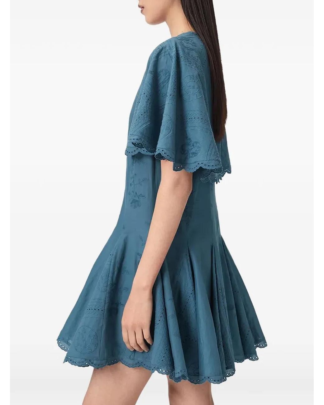 AllSaints Blue Corla Slim-Fit Mini Dress