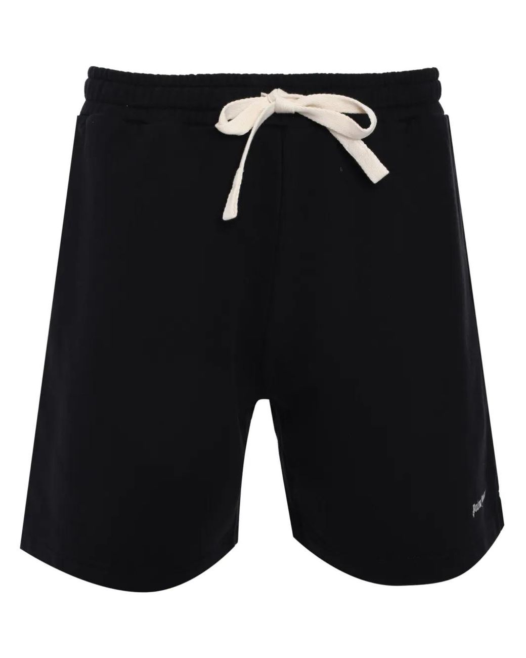 Palm Angels Black Drawstring Elasticated Shorts for men