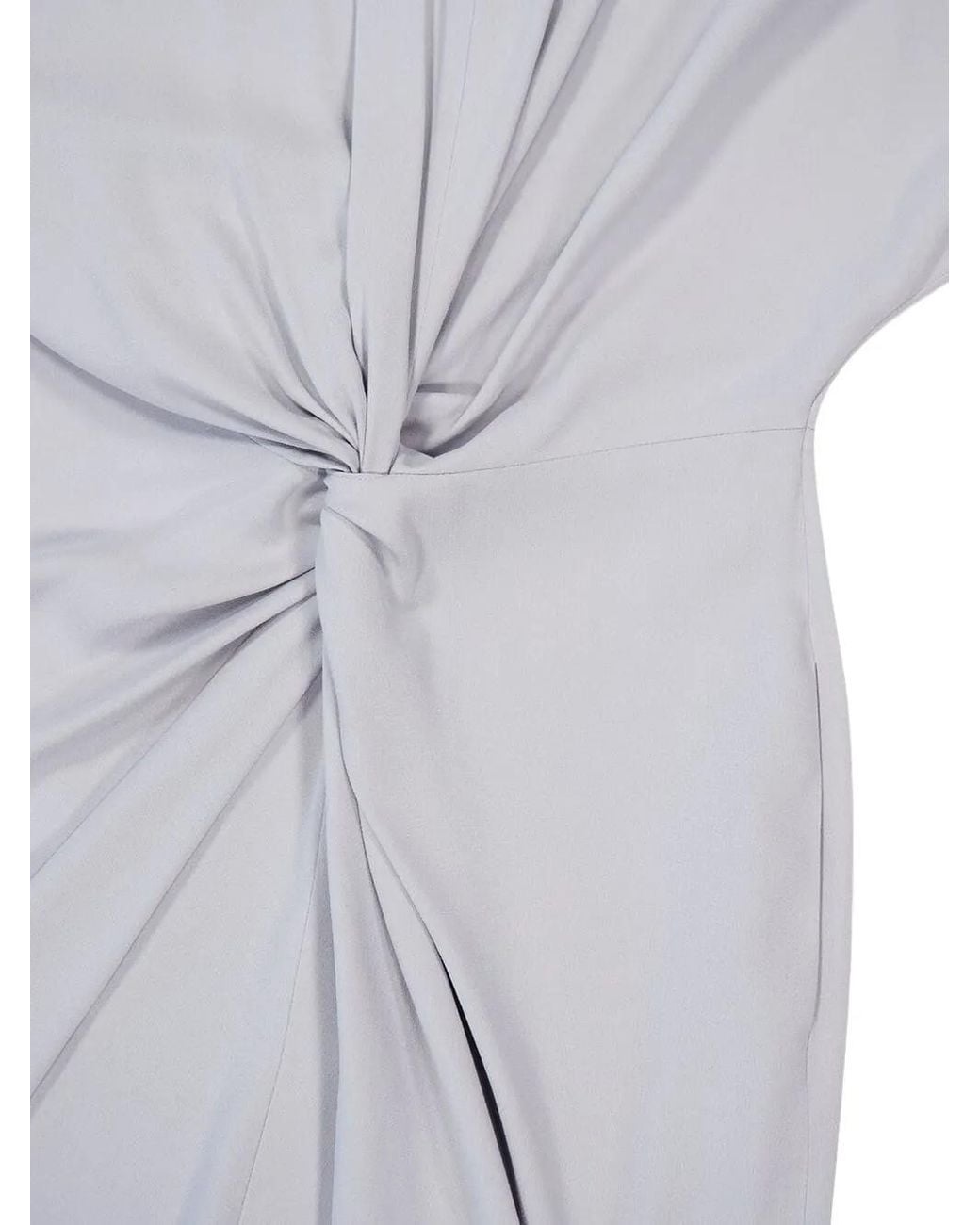 Stella McCartney White Satin Draped-Front Midi Dress