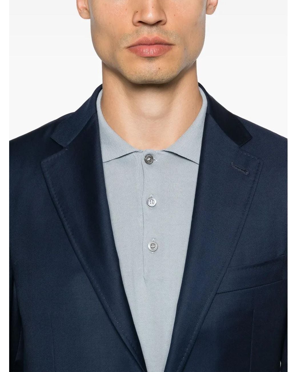 Canali Blue Single-Breasted Suit for men