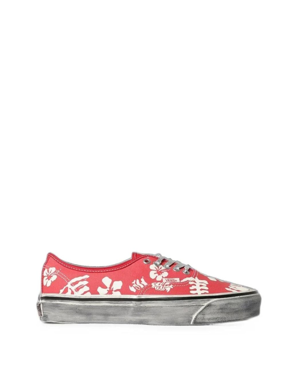 Vans Red Floral-Print Sneakers