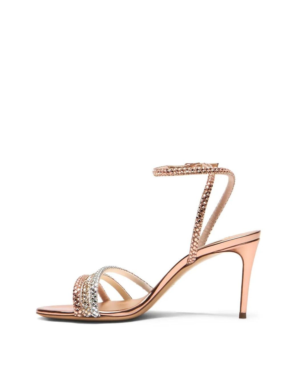 Casadei White Julia Andromedea Embellished Ankle Strap Sandals