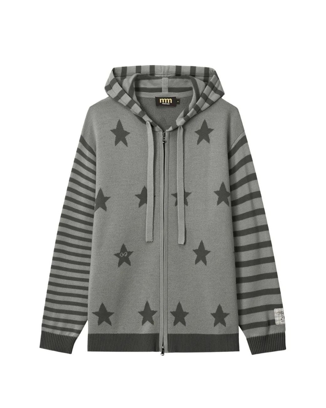 Mini Cream Gray Cardigan À Manches Rayées