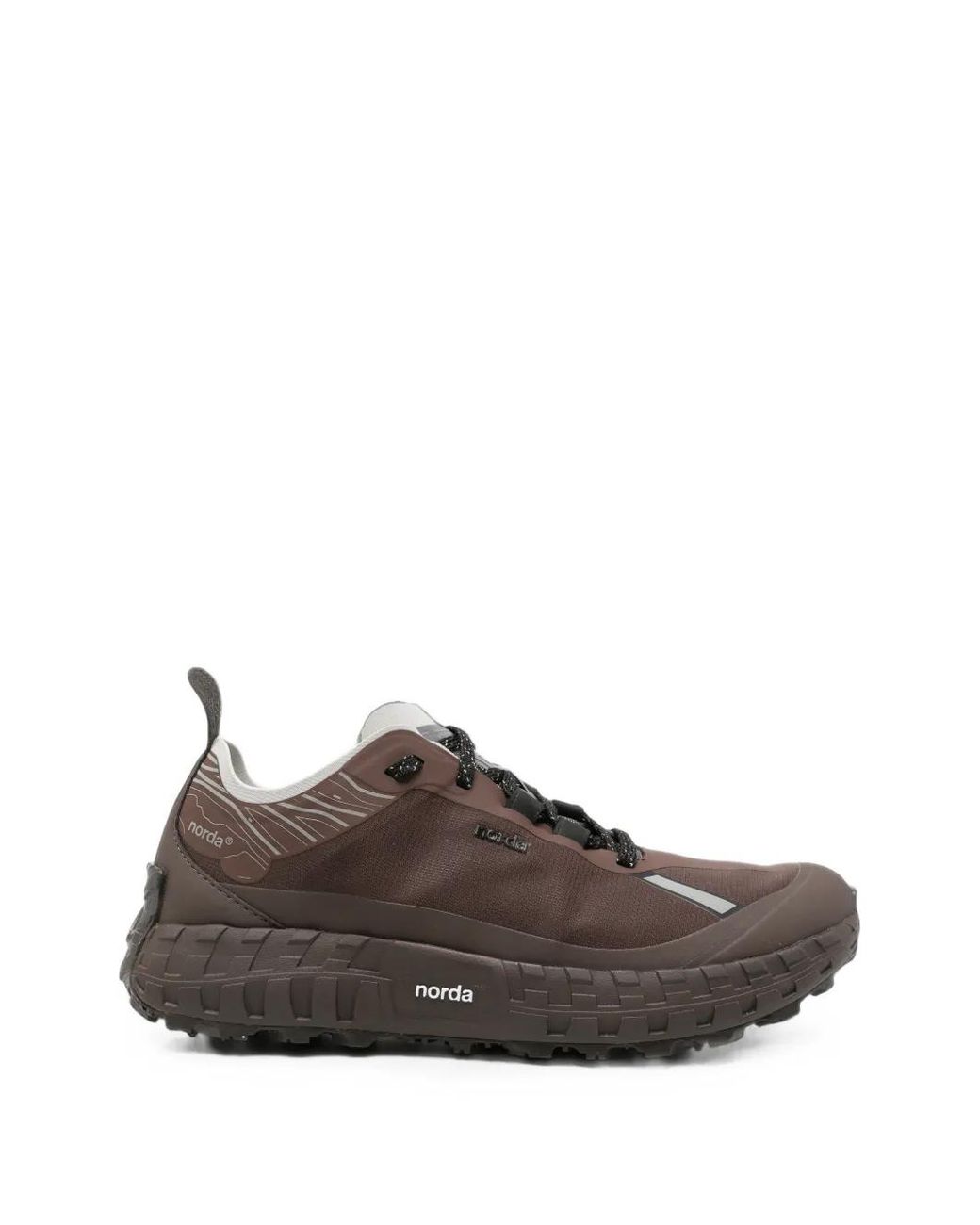 Norda Brown Logo-Print Panelled Sneakers