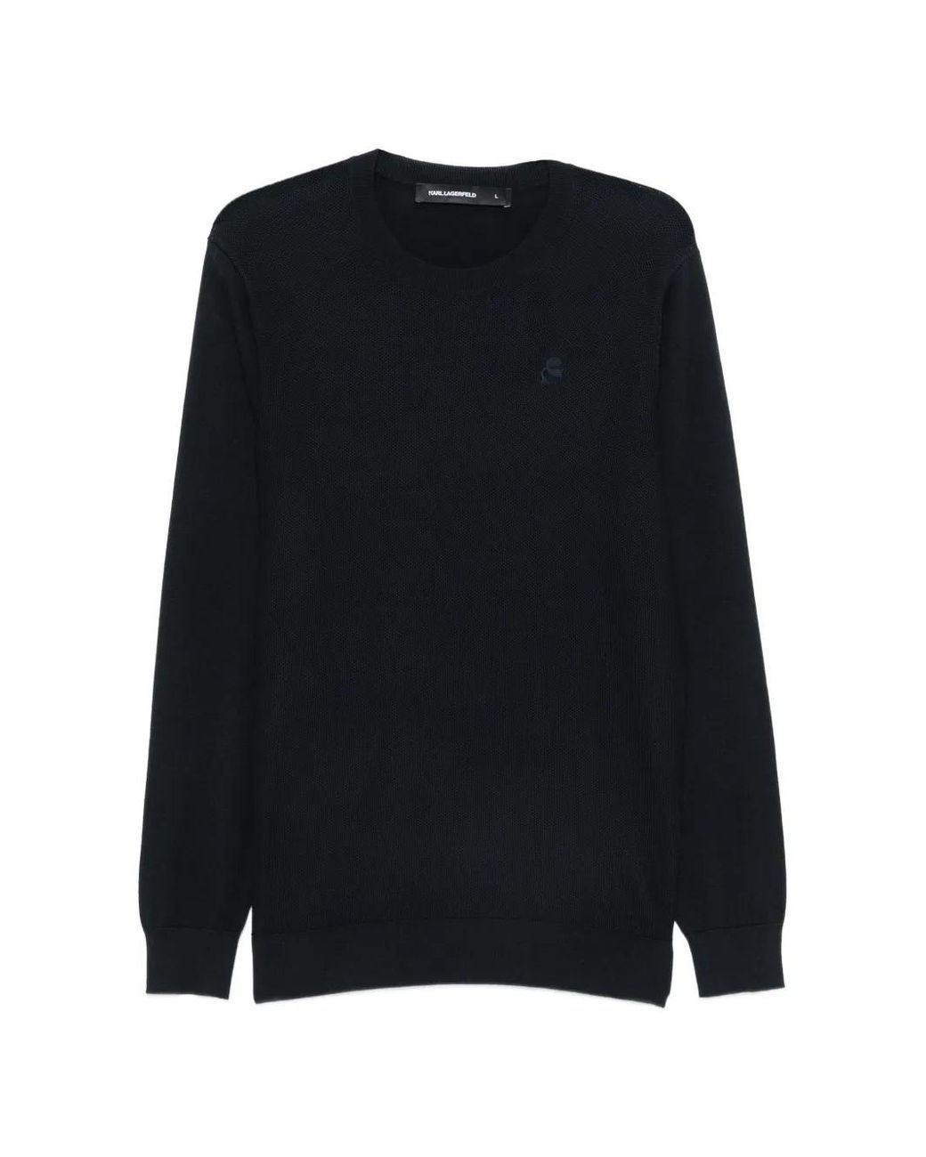 Karl Lagerfeld Black Crew-Neck Sweater for men