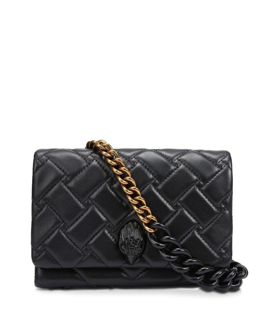 Kurt Geiger Quilted Eagle-head Clutch Bag in Black | Lyst