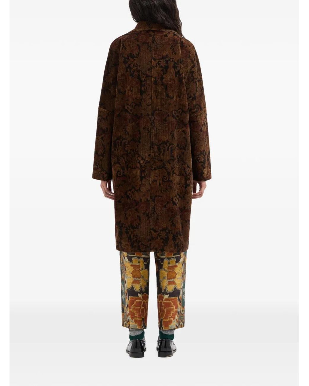 Pierre Louis Mascia Brown Griffintn Double-Breasted Patterned Coat