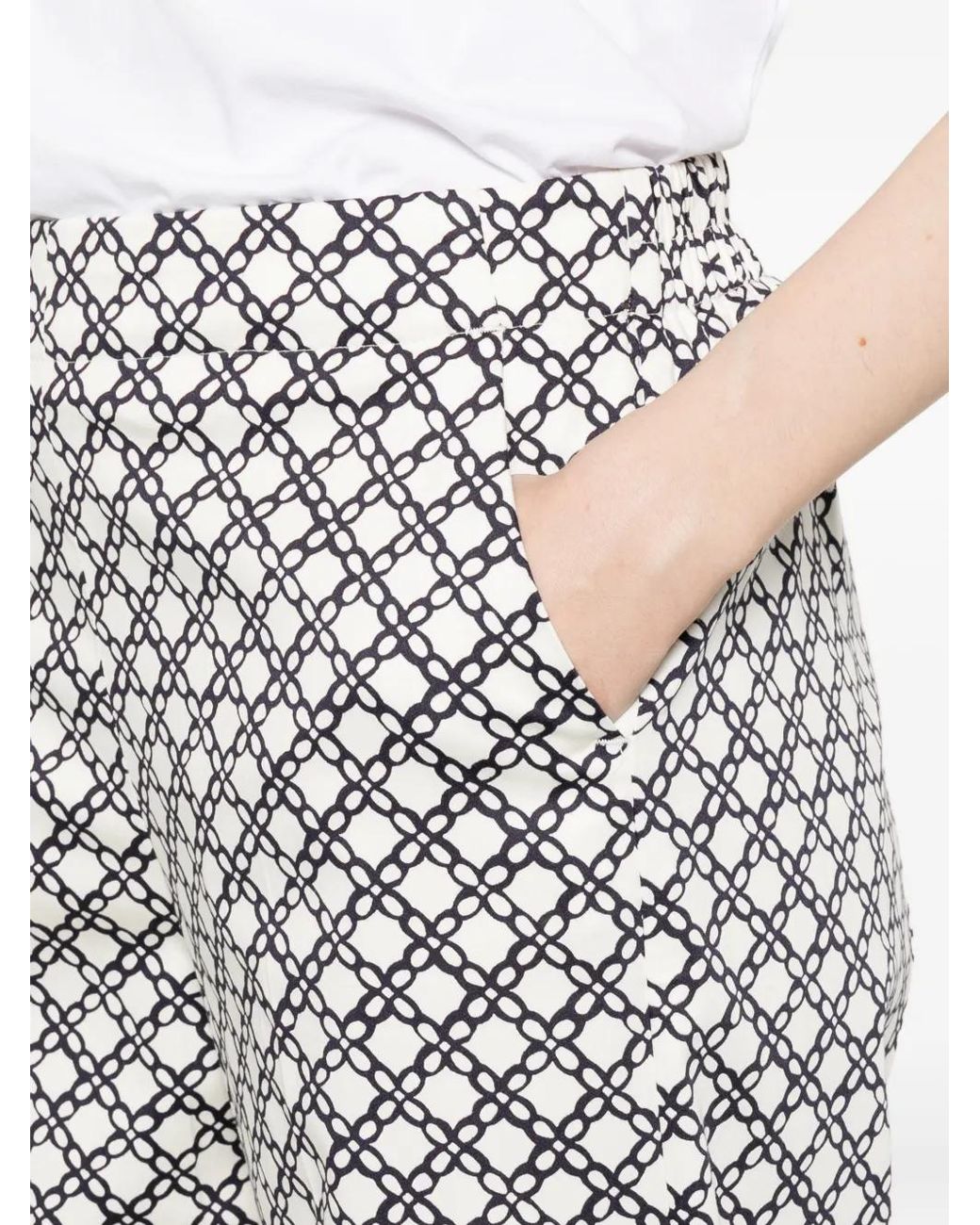 Marella White Patterned Trousers