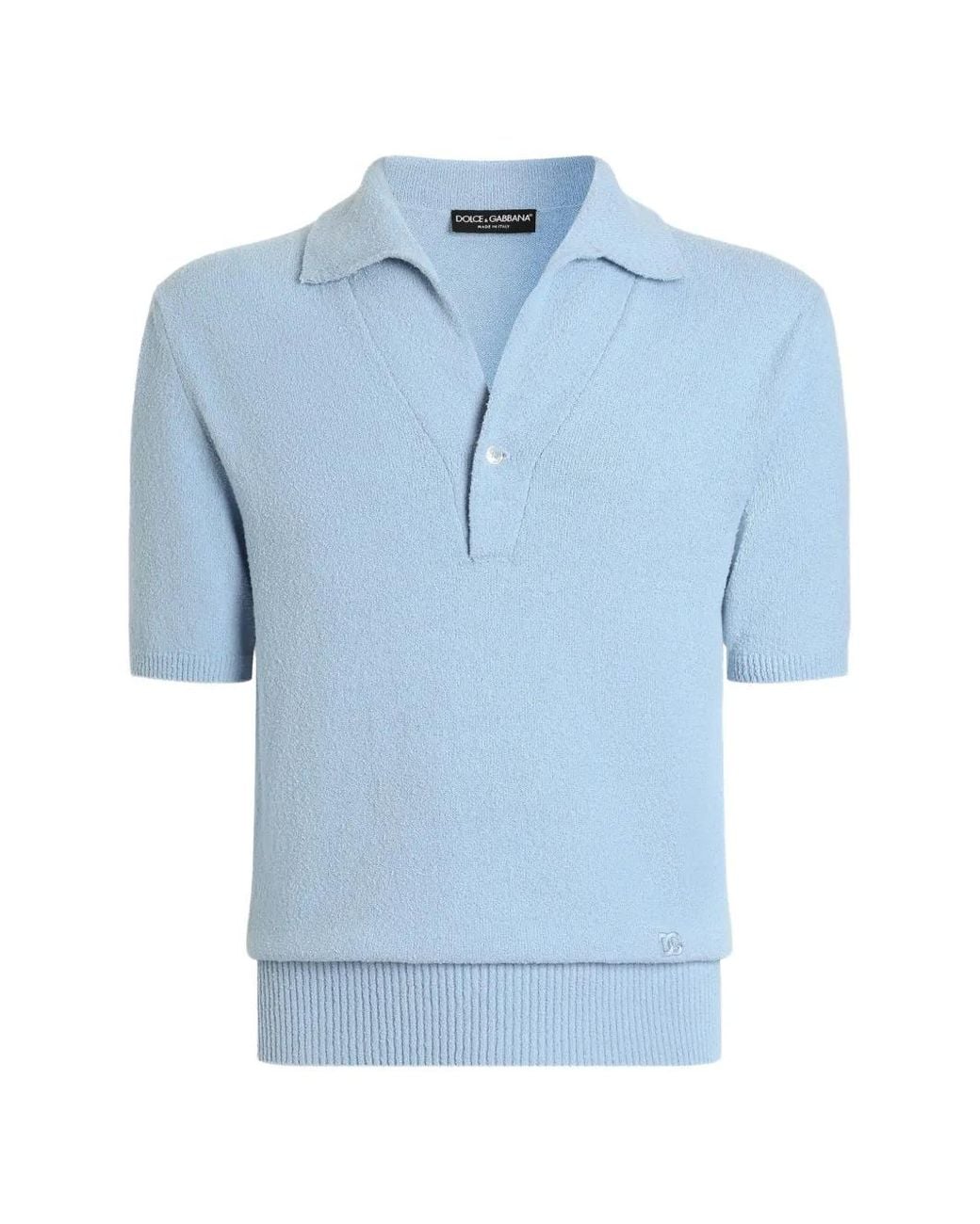 Dolce & Gabbana Blue Knitted Polo for men