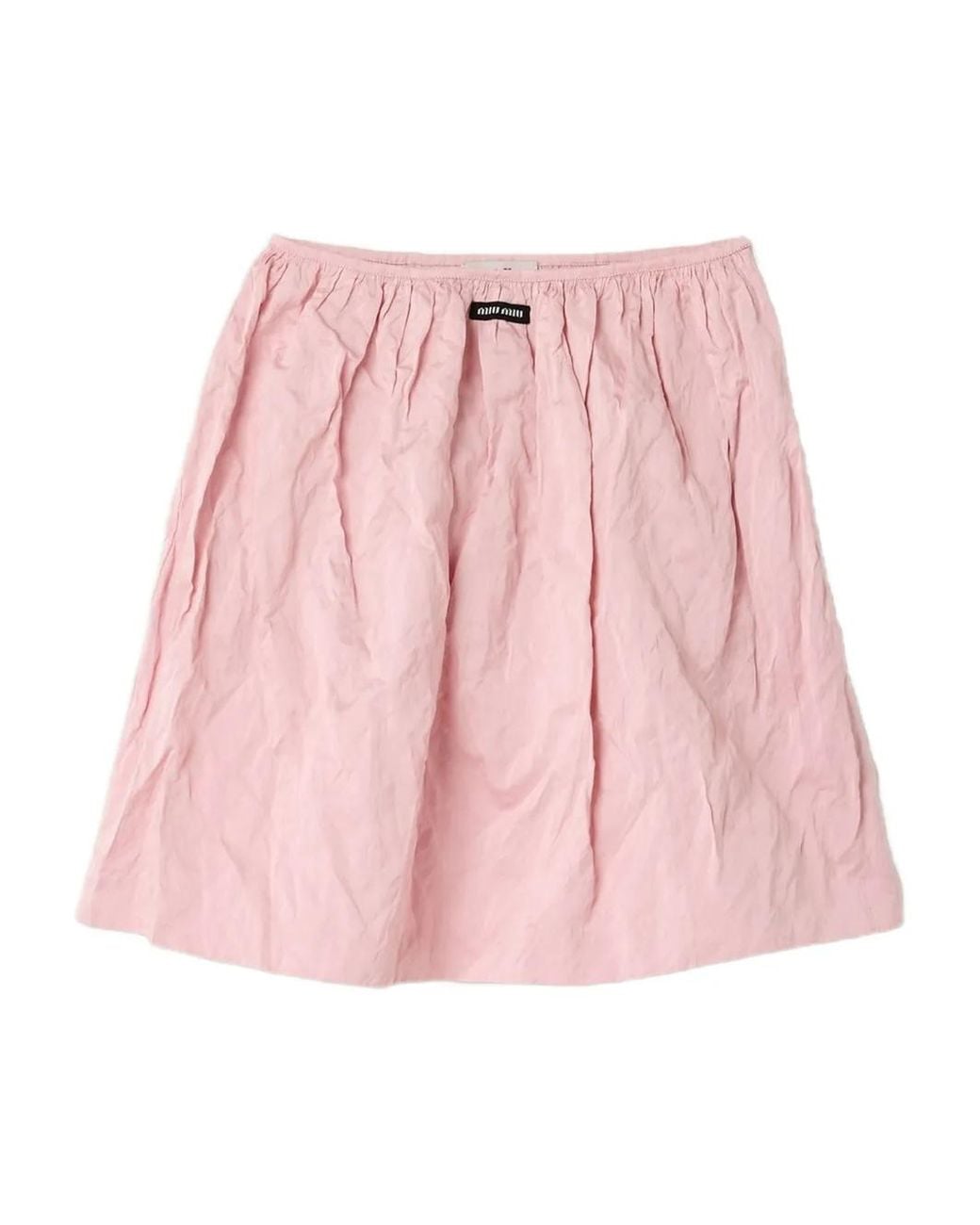 Miu Miu Pink A-Line Logo Midi Skirt