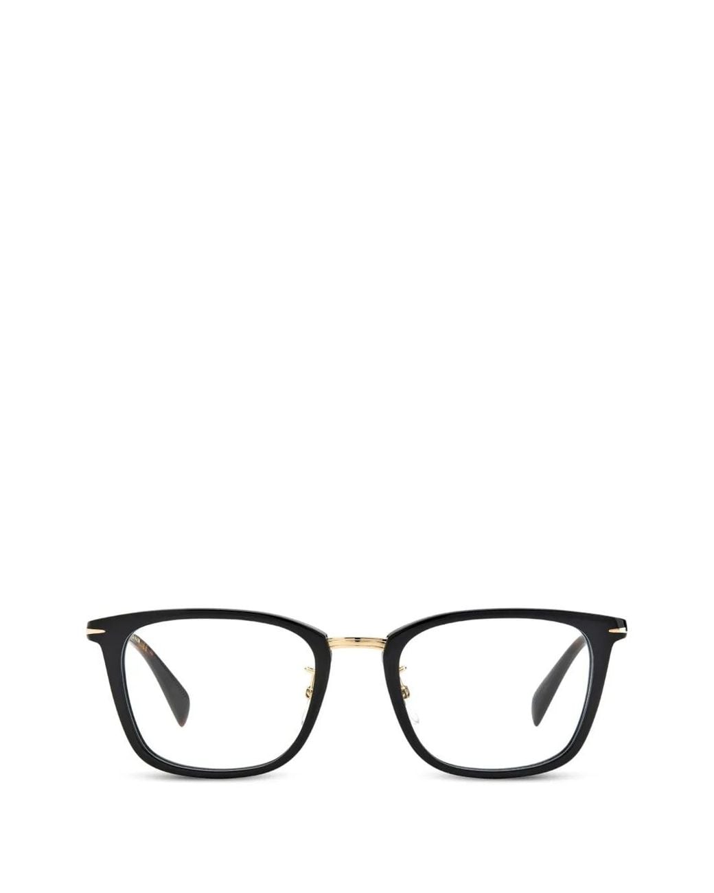 David Beckham Black Square-Frame Glasses for men