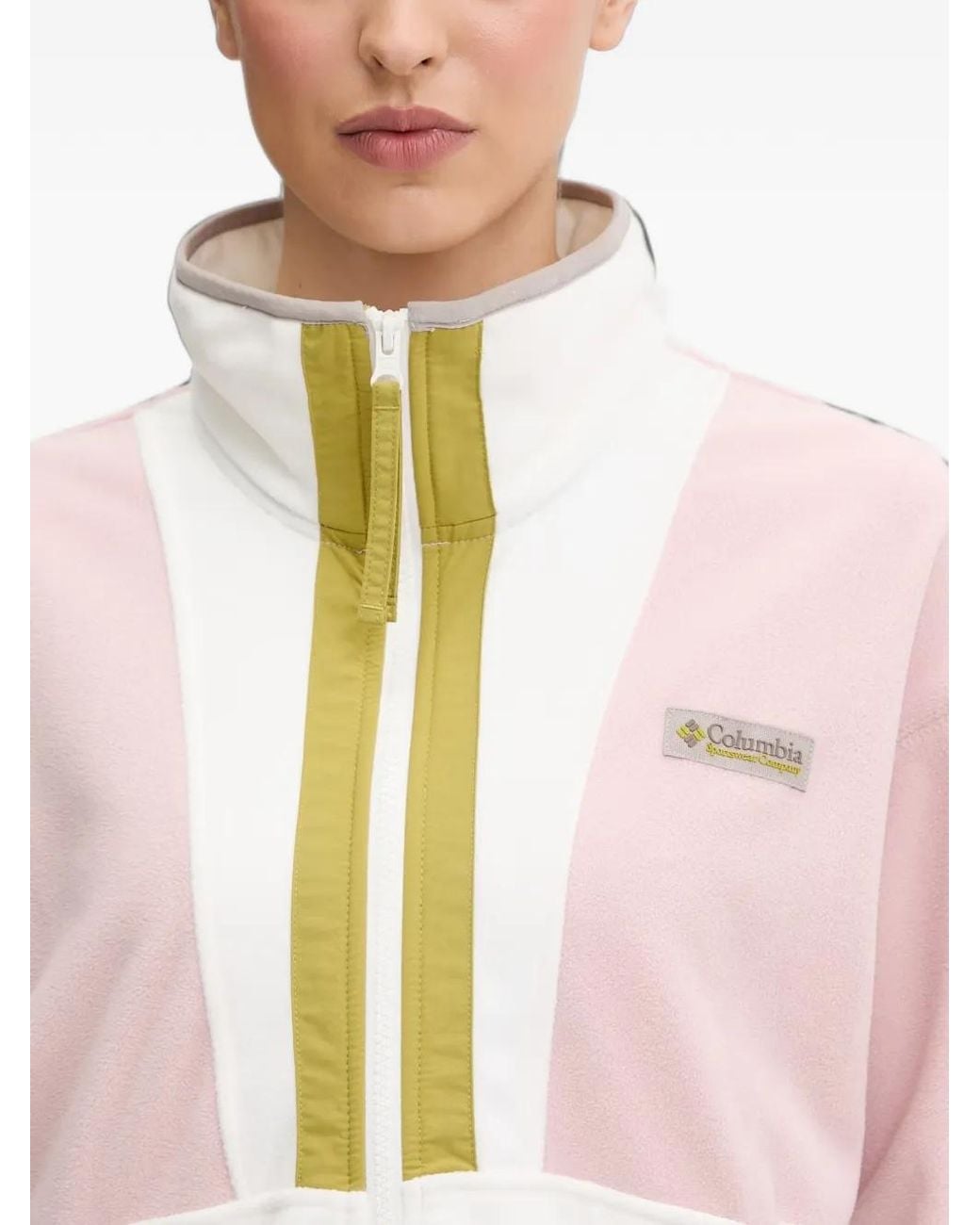 Columbia White Back Bowl Colour-Block Fleece Jacket