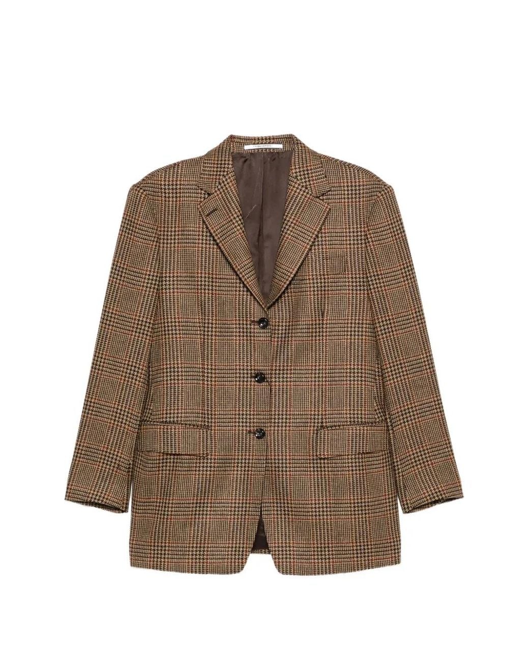 Tagliatore Brown Prince Of Wales Check Single-Breasted Blazer