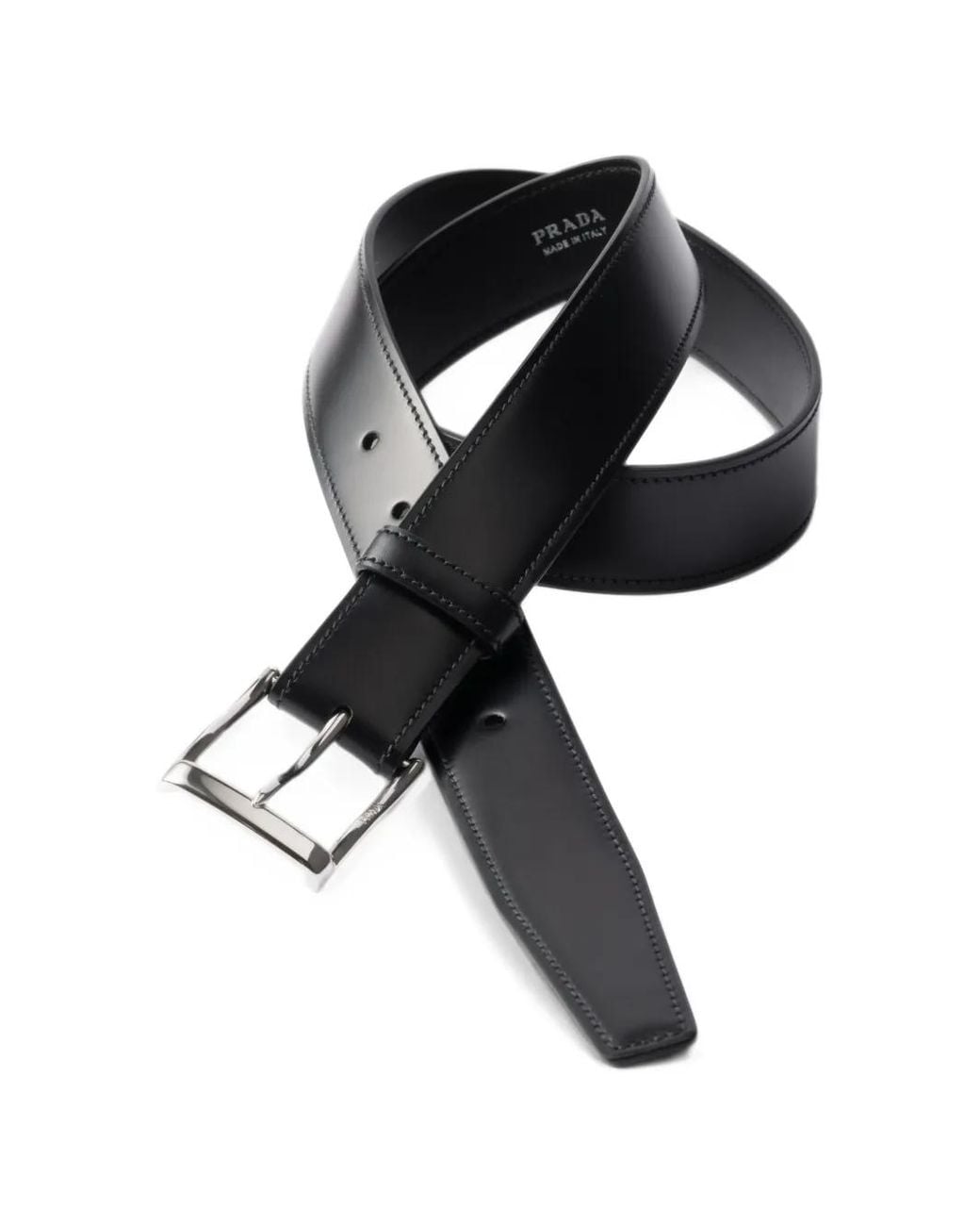 Prada Black Leather Belt Strap for men