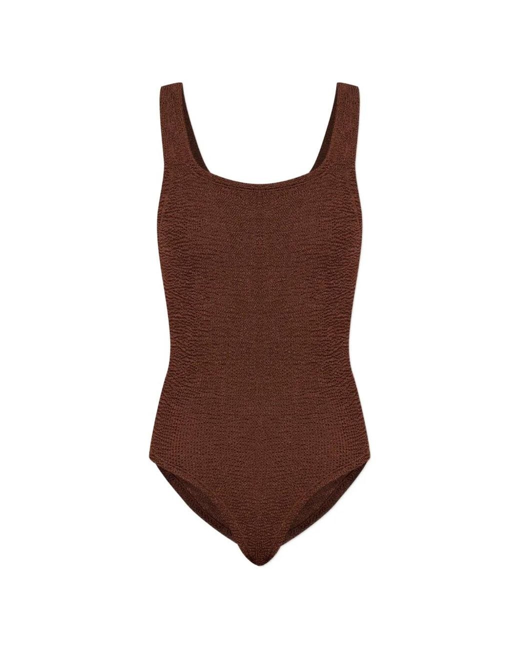 Hunza G Brown Square-Neck Swimsuit