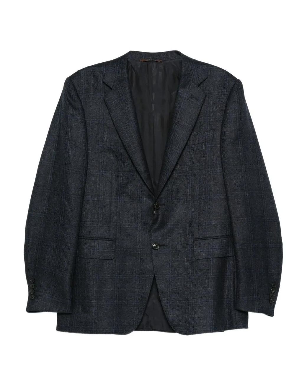 Canali Black Checked Two-Button Blazer for men