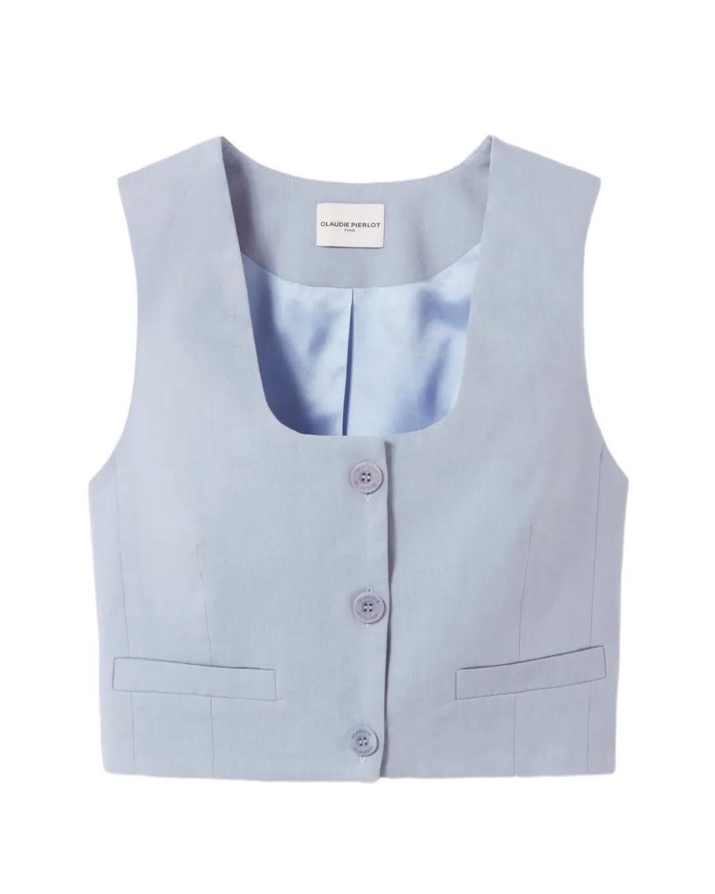 Claudie Pierlot Blue Tailored Linen Jacket