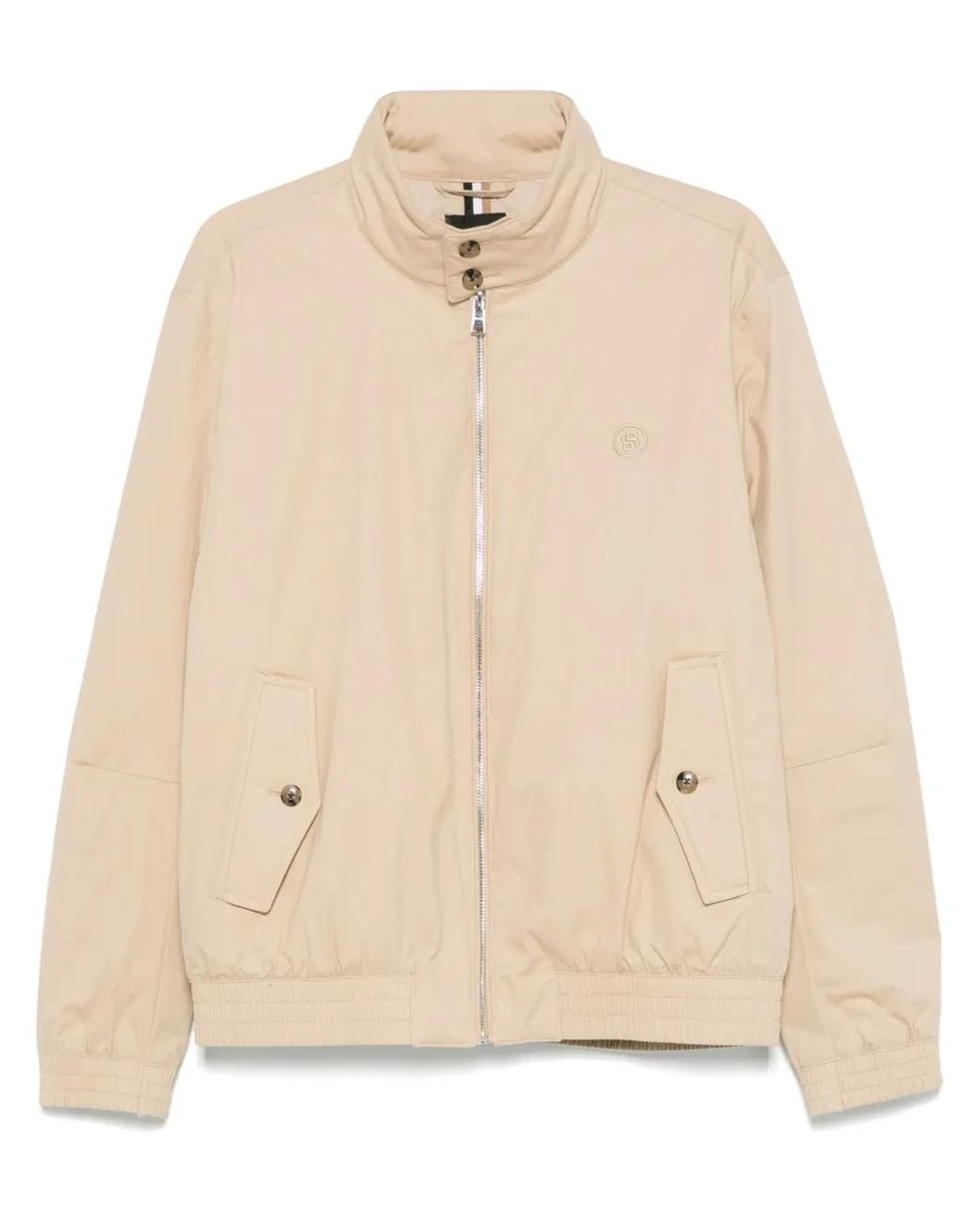 Boss Natural Embroidered-Double B Bomber Jacket for men