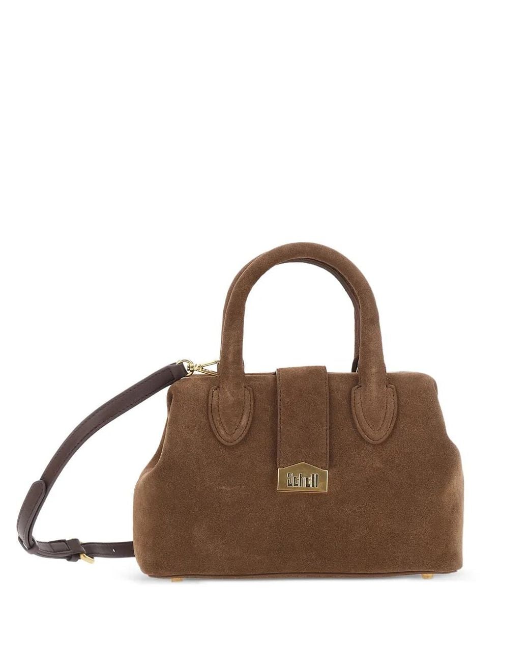 Borsa Tote Piccola Con Logo di Schell in Brown