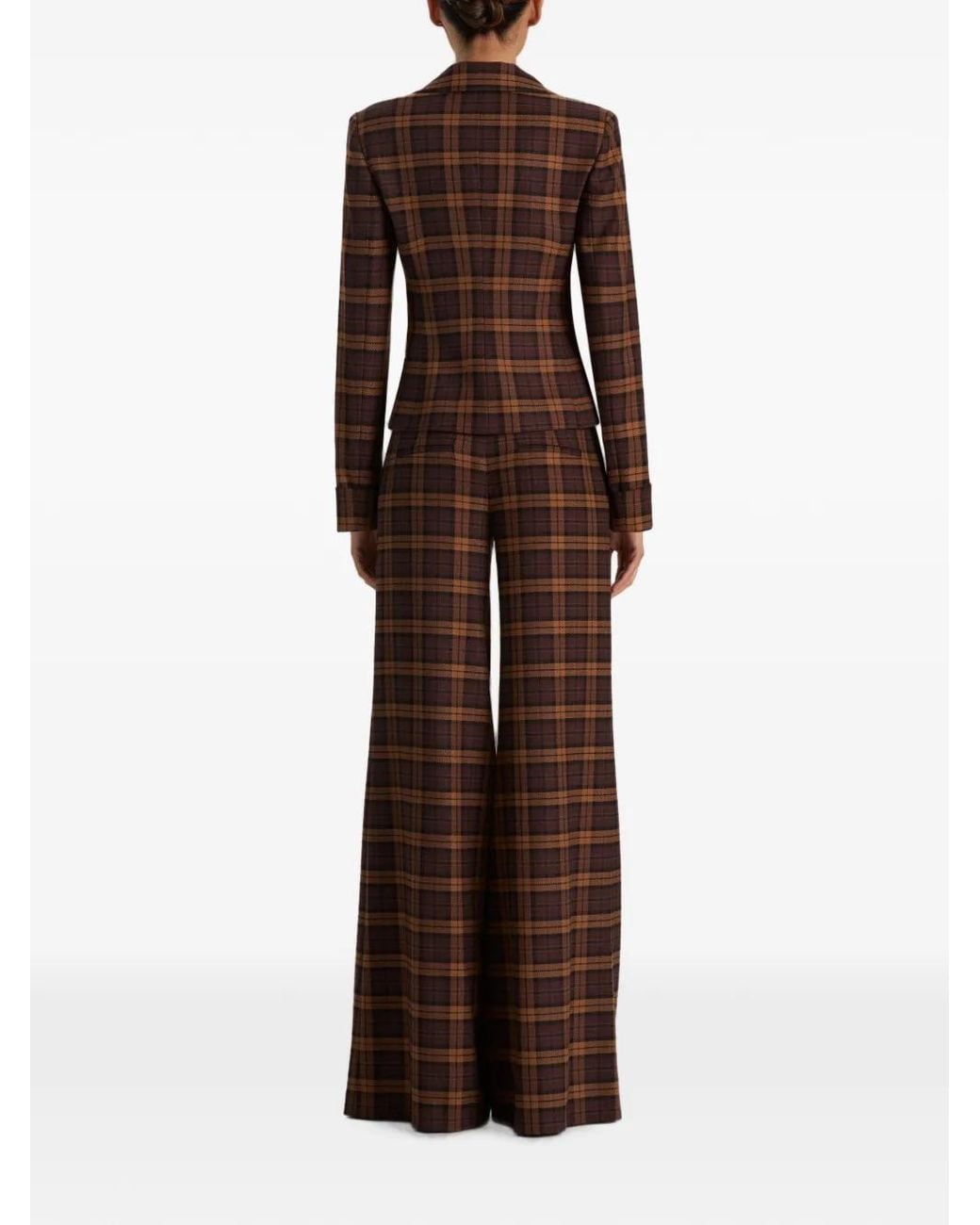 Alice + Olivia Brown Macey Plaid Blazer