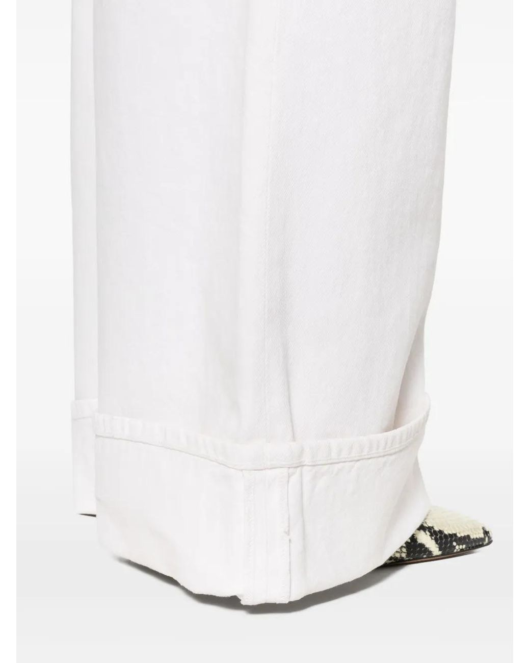 Agolde White Dame High-Rise Wide Leg Jeans