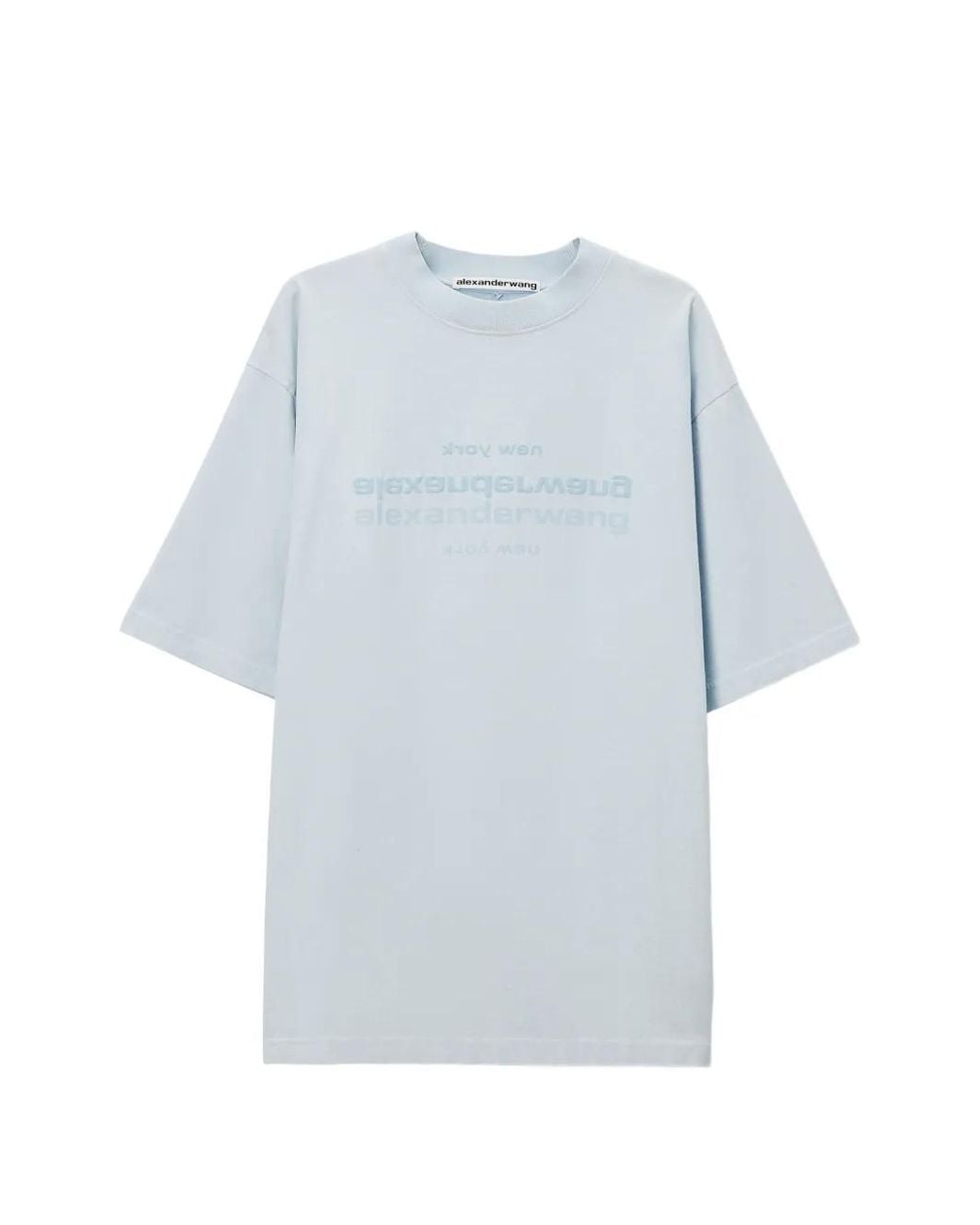 Alexander Wang Blue Short Sleeve T-Shirt W/ Mirror Logo
