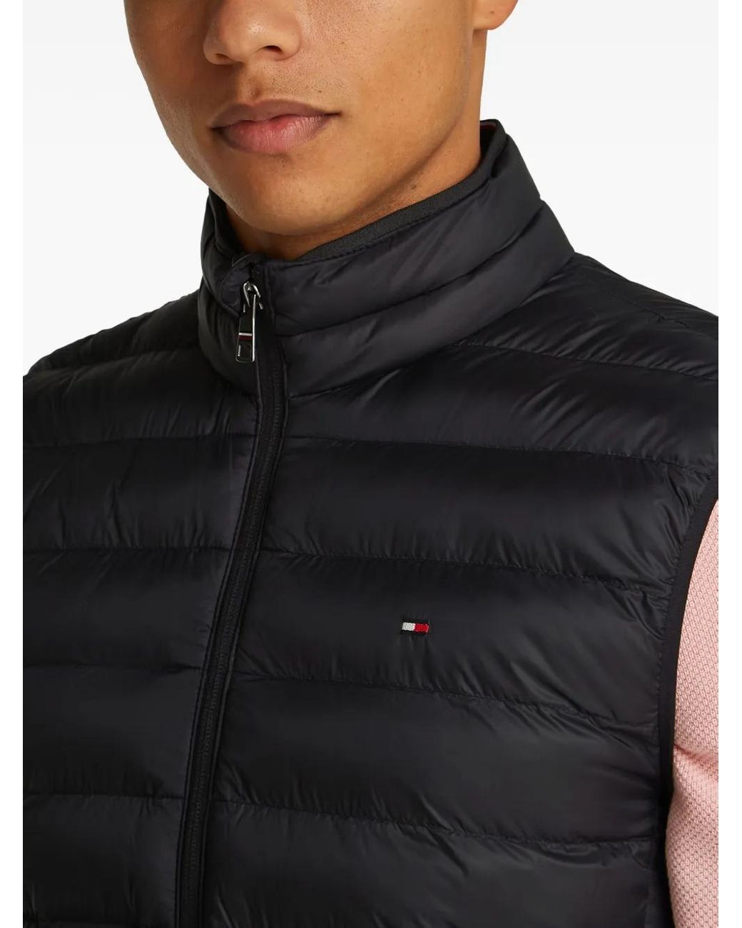 Tommy Hilfiger Black Zip-Up Padded Gilet for men