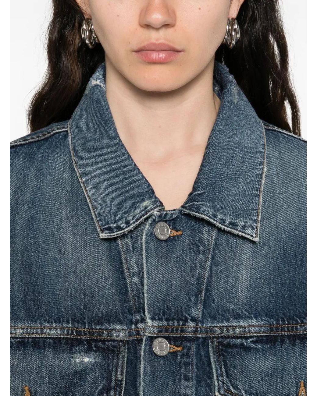 Agolde Blue Geknöpfte Jeansjacke