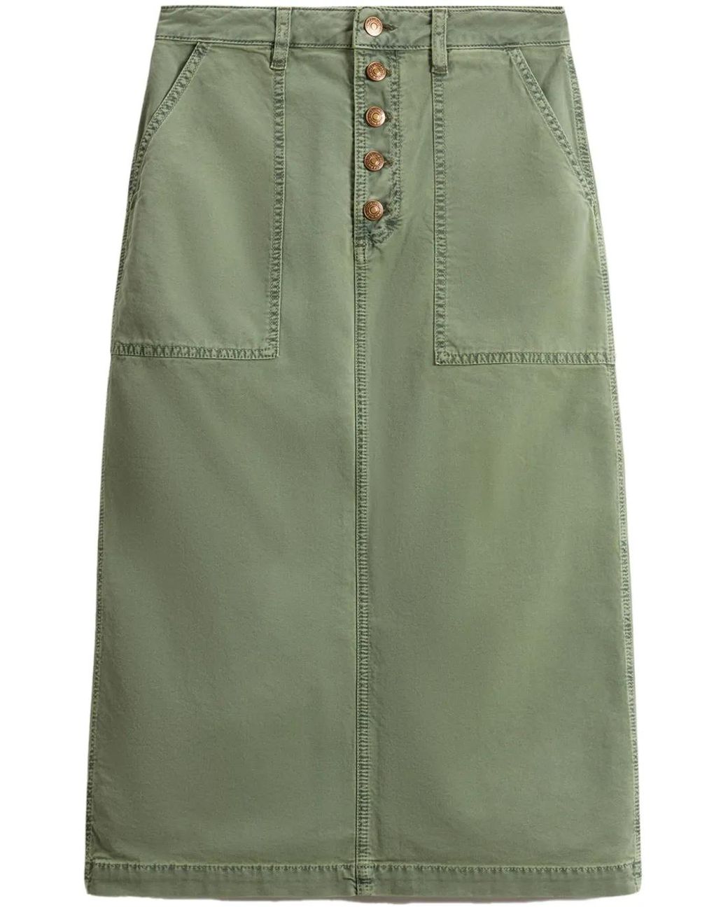 Woolrich Green Cotton Midi Skirt