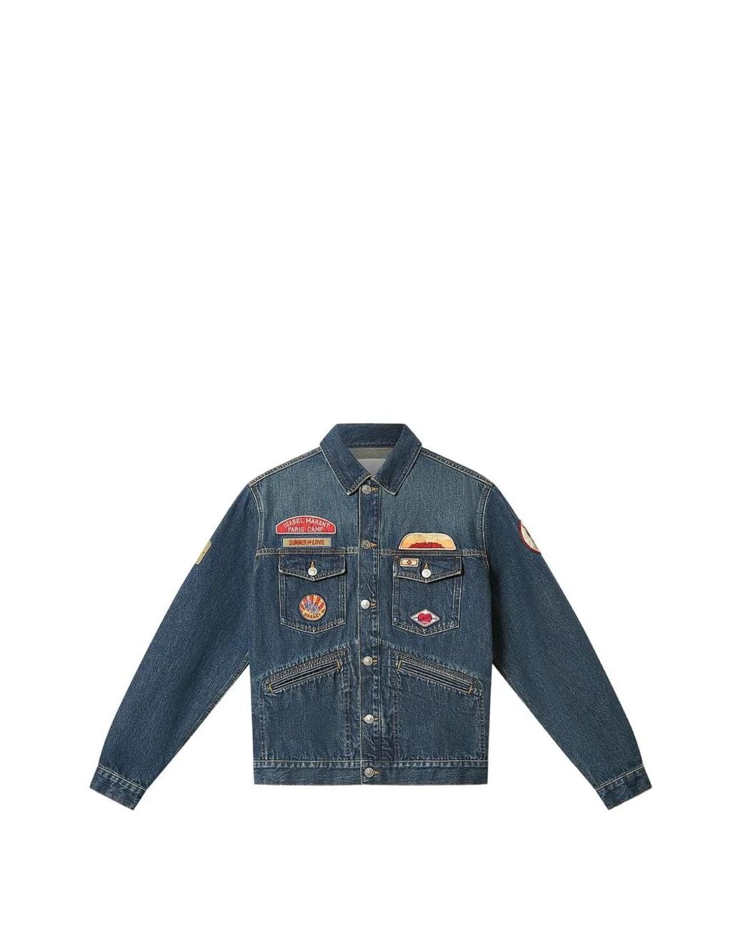 Isabel Marant Blue Jarvey Embroidered Denim Jacket for men