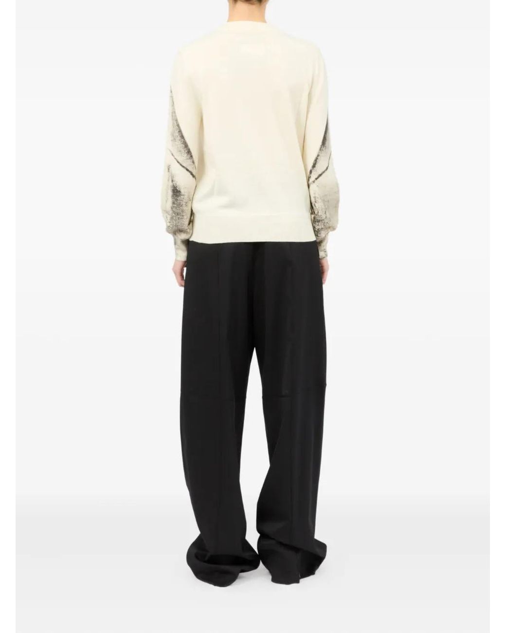 MM6 by Maison Margiela White Abstract-Print Sweater
