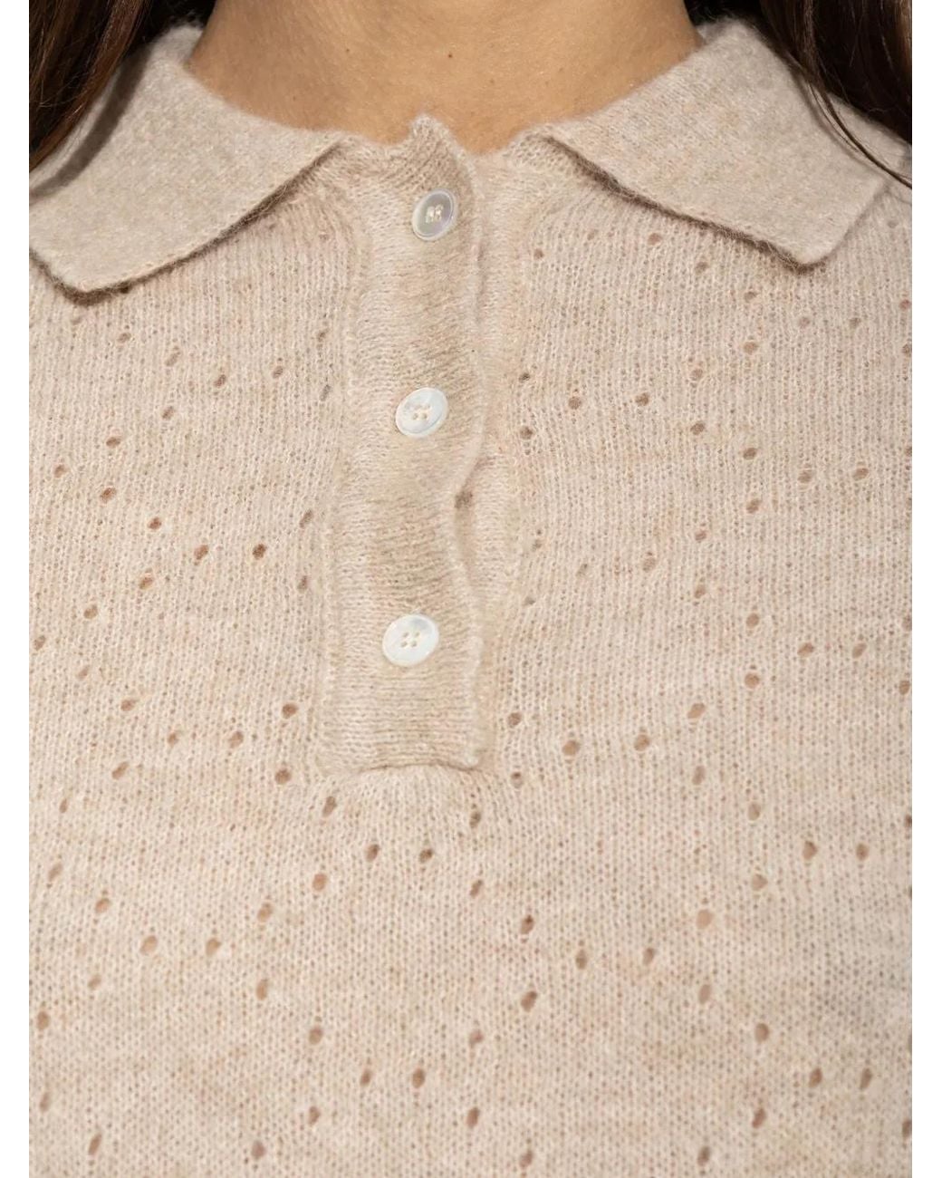 Paul & Shark Natural Perforated-Knit Polo Top