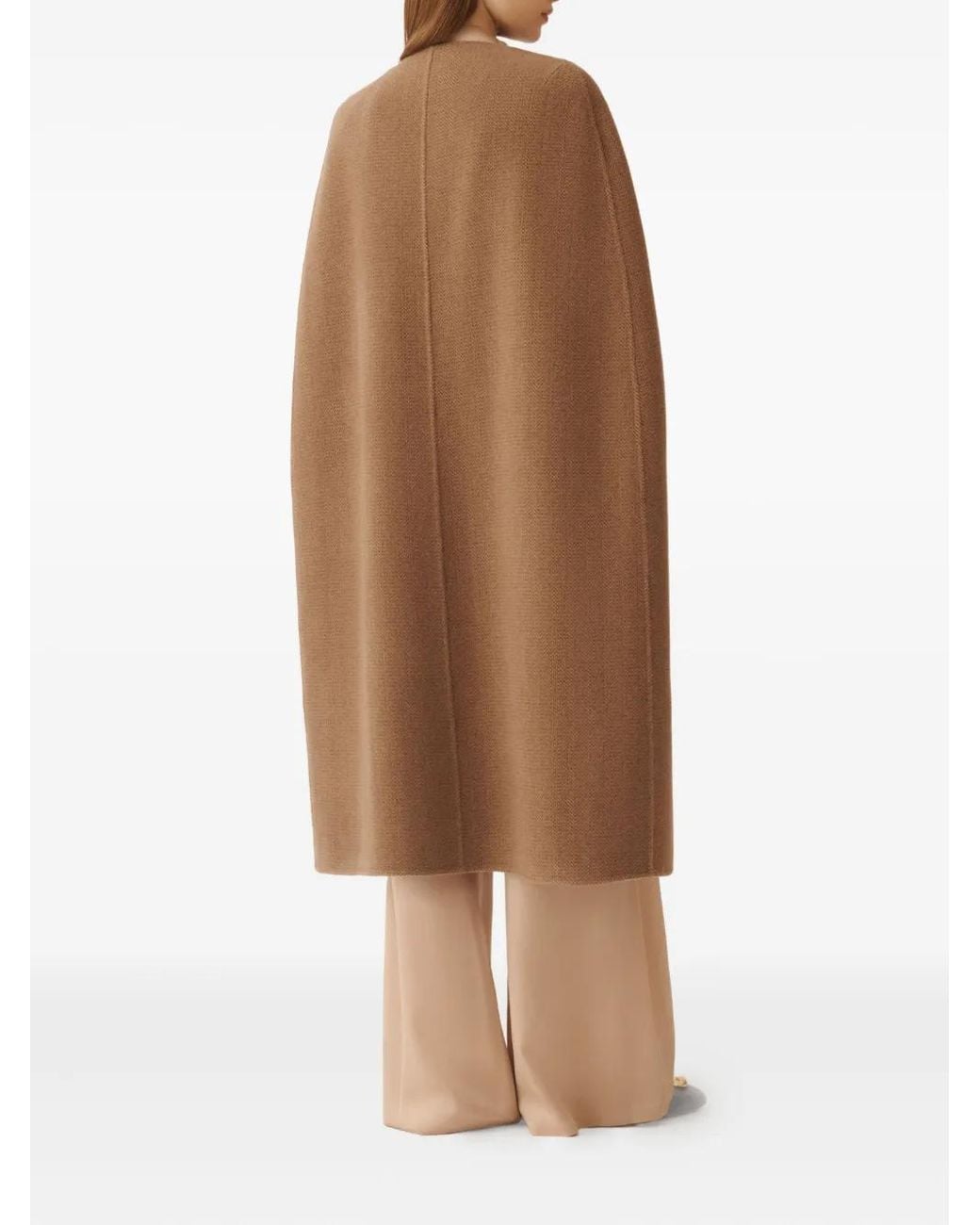 Fabiana Filippi Brown Button-Fastening Cape Coat