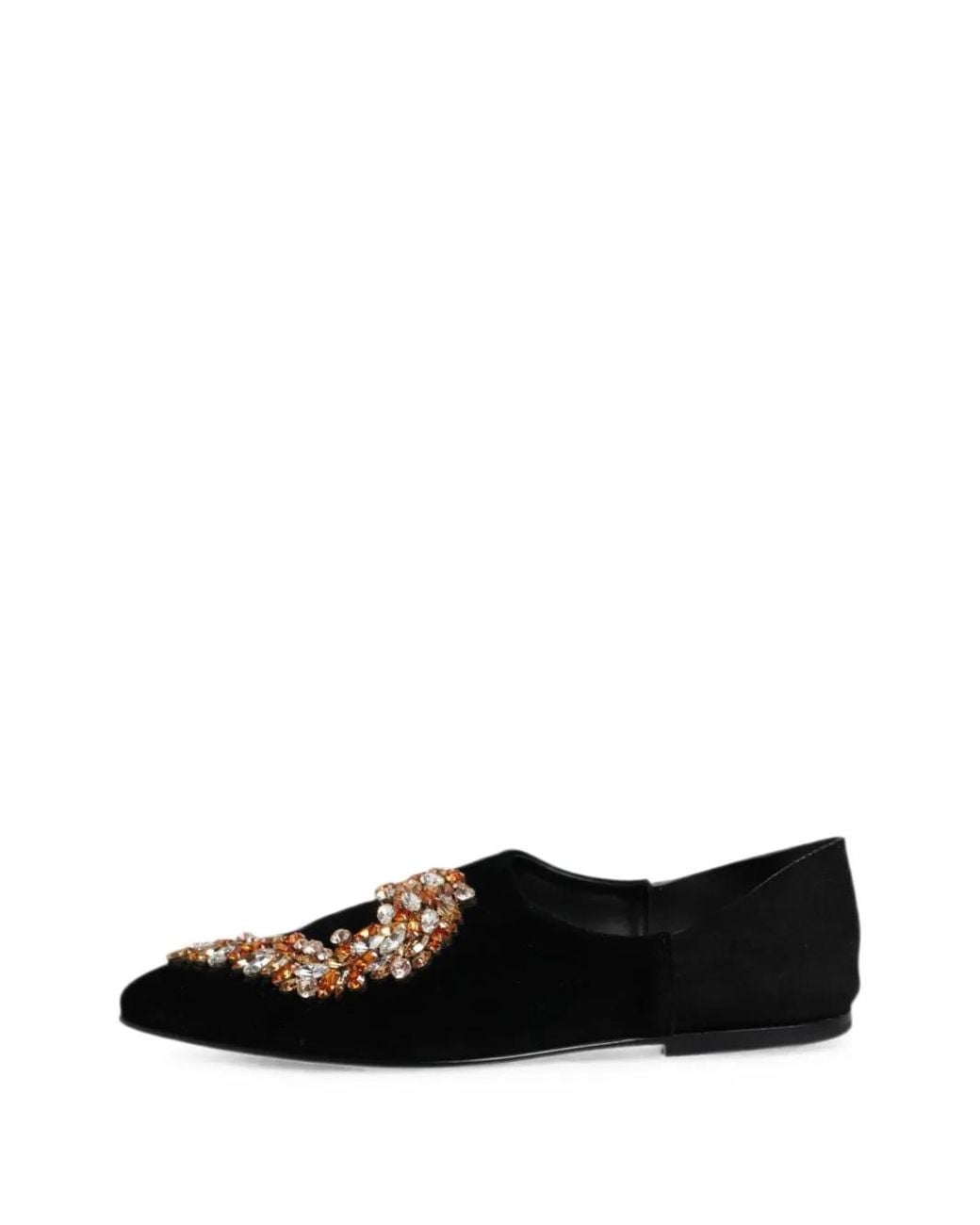 Dolce & Gabbana Black Crystal-Embellished Loafers for men