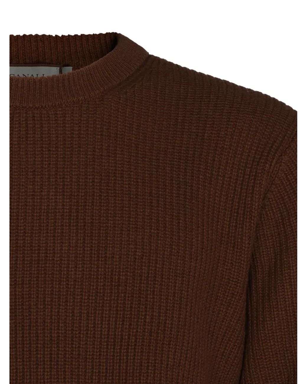 Canali Gerippter Pullover in Brown für Herren