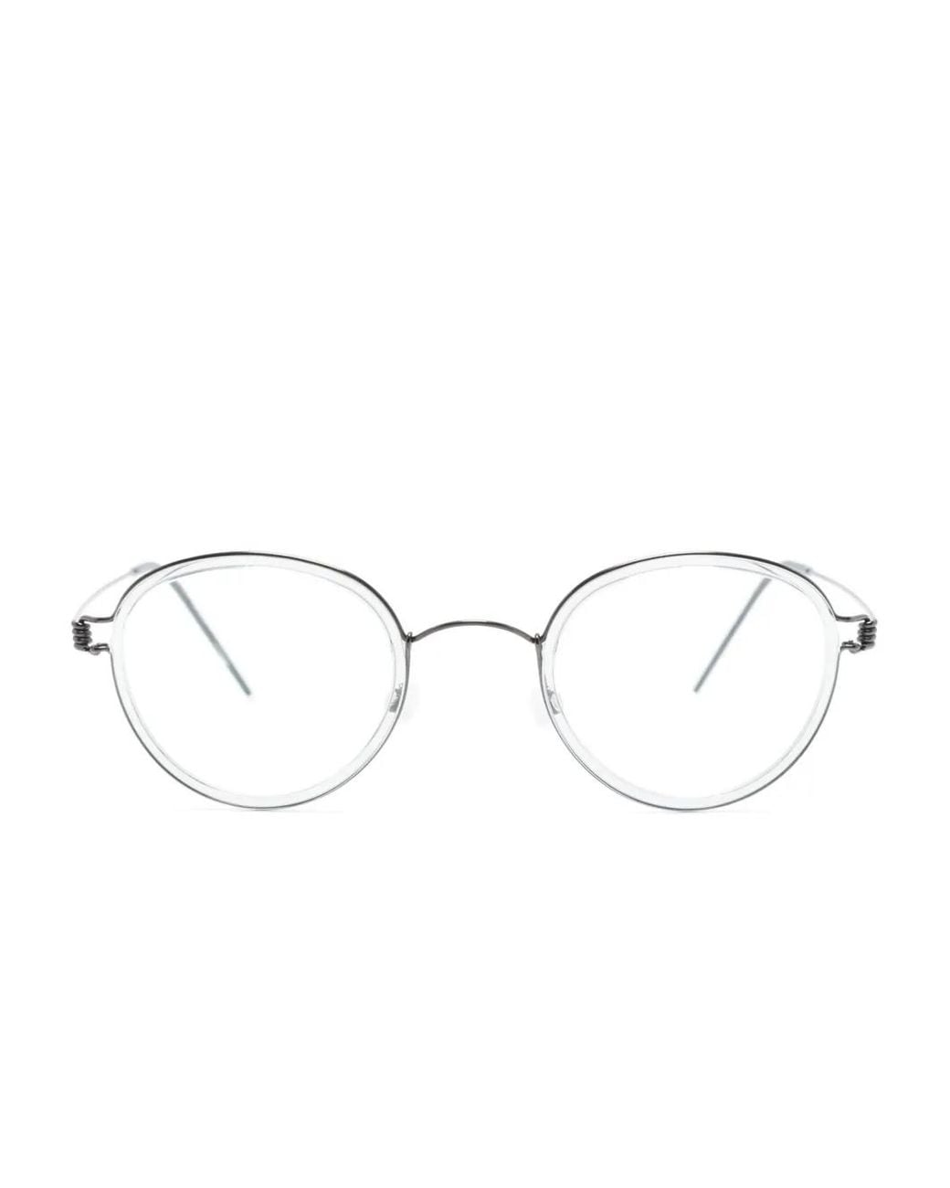 Lindberg Black Tortoiseshell Round-Frame Glasses