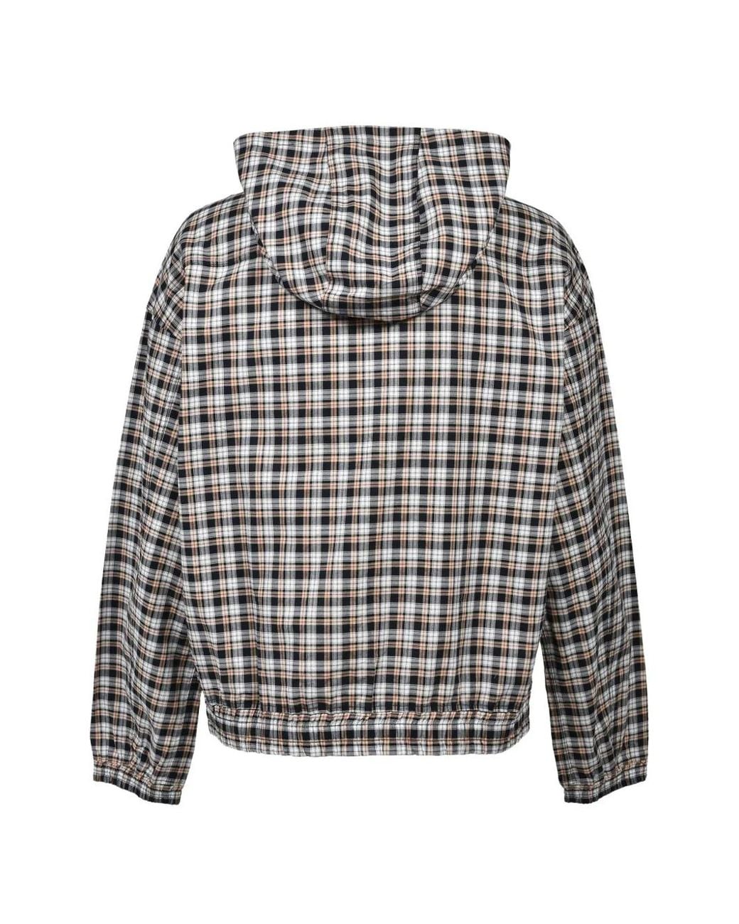 BREATH Gray Check-Pattern Hooded Jacket for men