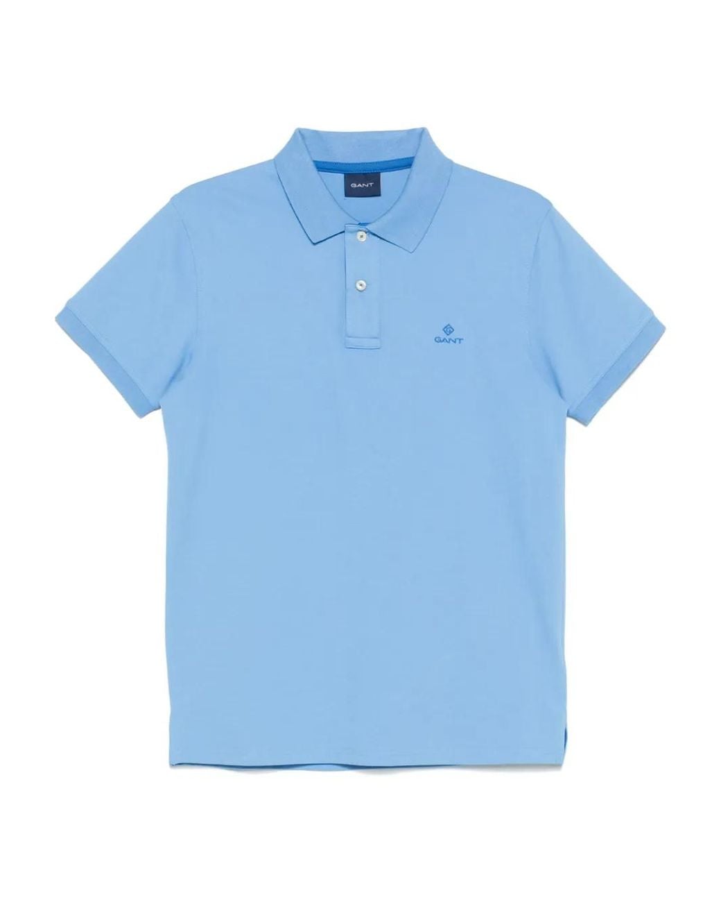Gant Blue Cotton-Blend Polo Shirt for men