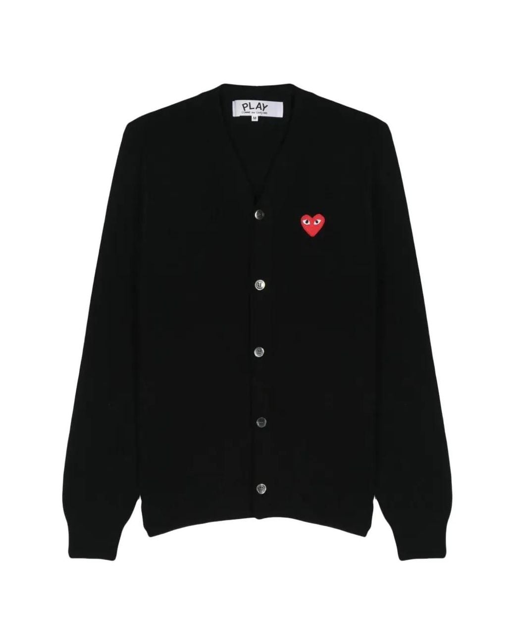 COMME DES GARÇONS PLAY Vest Met V-Hals En Hartpatch in het Black