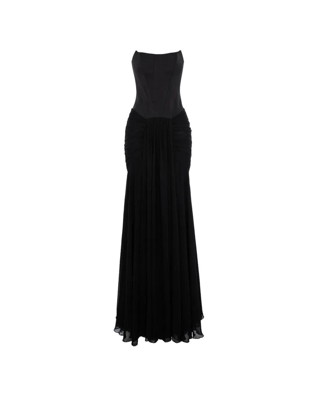 V:PM ATELIER Black Ruched-Detail Dress