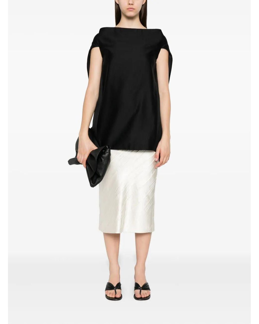 The Row Black Wide-Neck Blouse