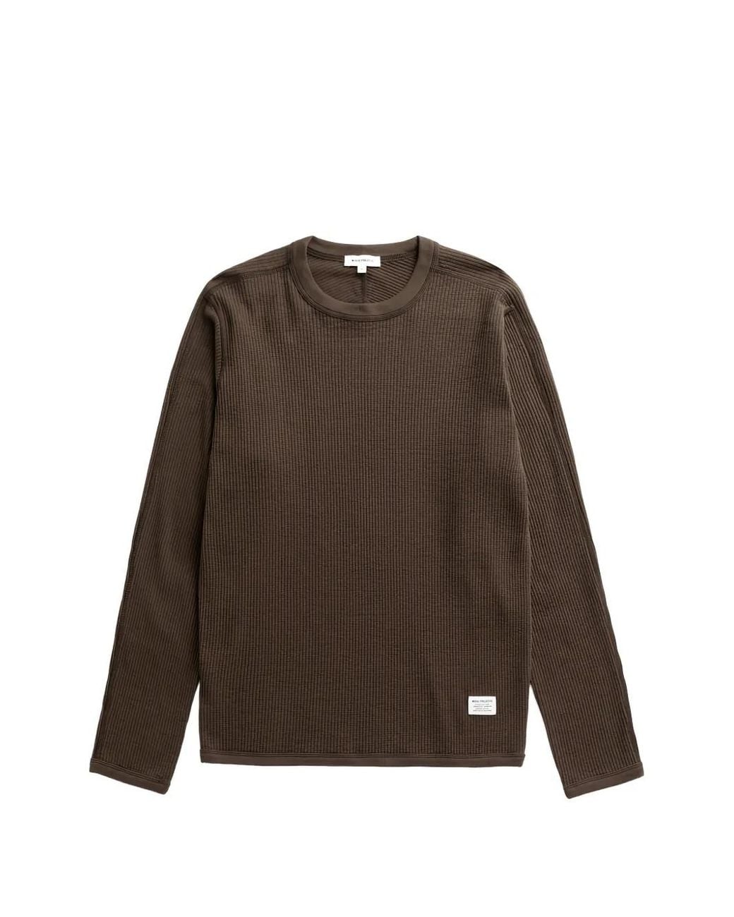 Norse Projects Brown Stevns Waffle-Knit T-Shirt for men