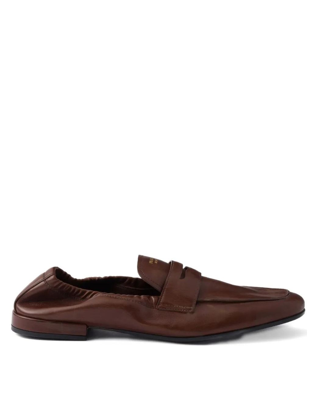 Prada Brown Shuffle Antiqued Leather Loafers