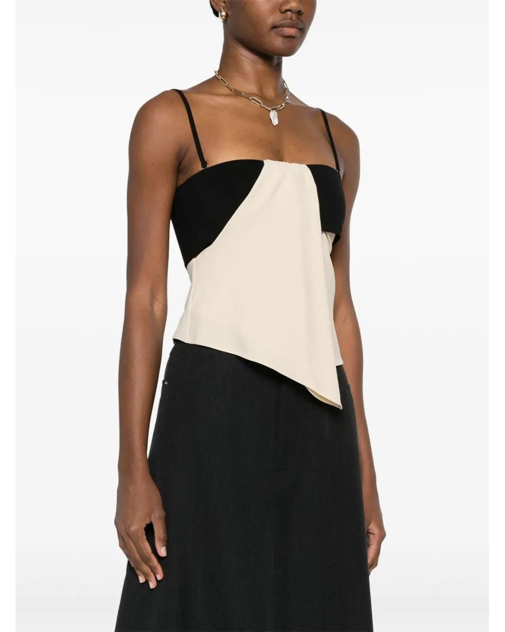 Nanushka Black Draped Top