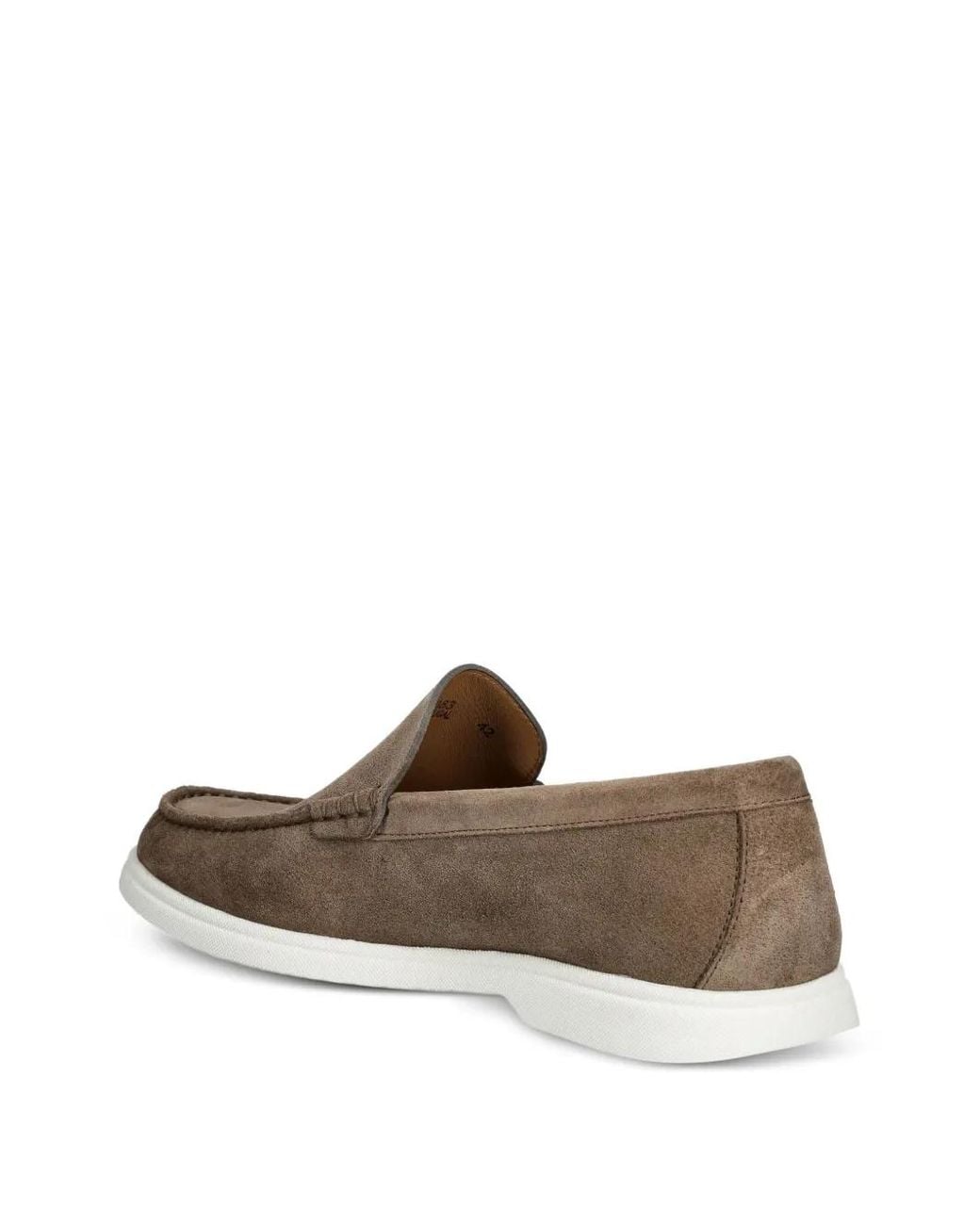 Boss Brown Suede Loafers With Emed Logo for men