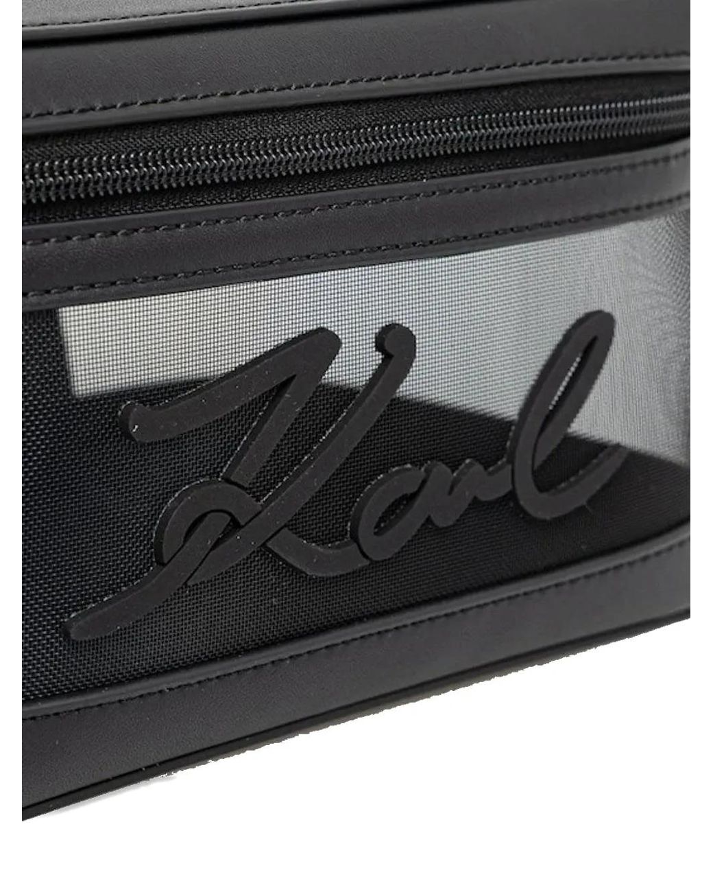 Karl Lagerfeld Black K/Signature Mesh Vanity Case