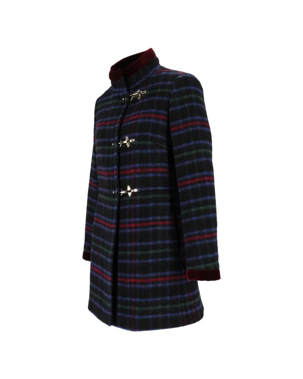 Fay Blue Virginia Checked Coat