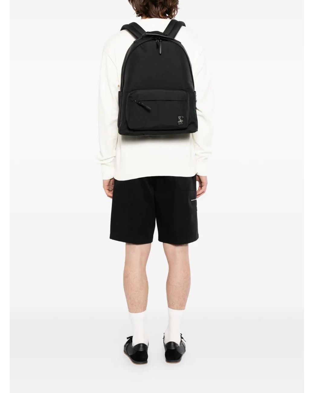 Agnes B. Black Logo-Patched Zip Backpack for men