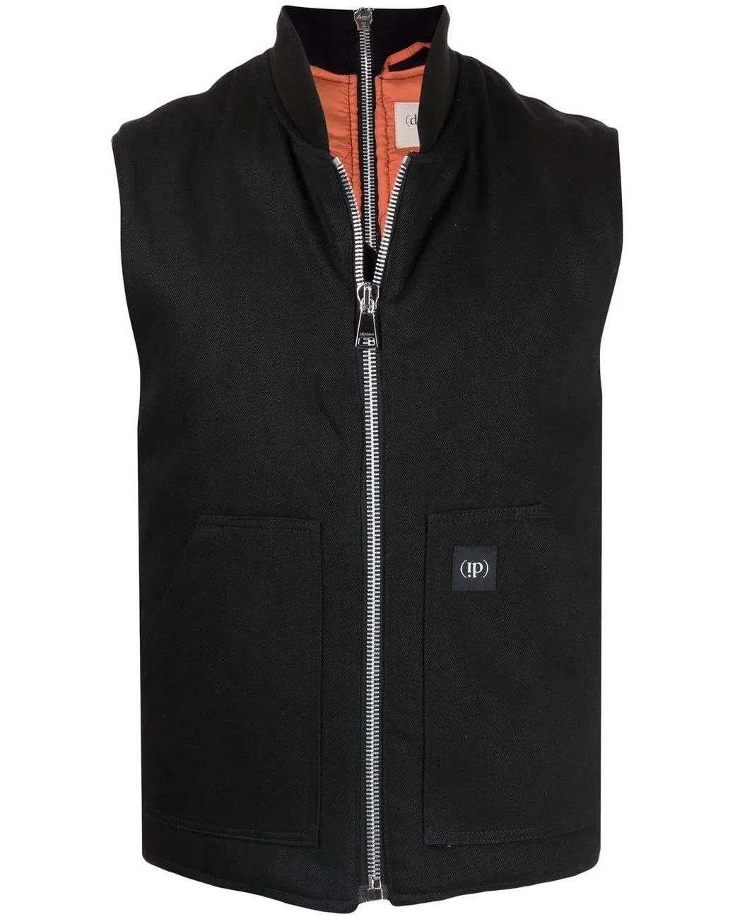 (DI)VISION Black Logo-Patch Zip-Up Gilet for men