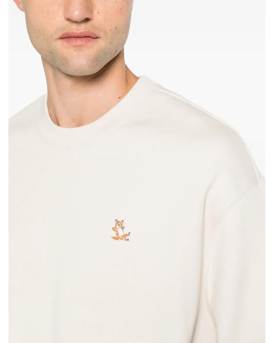 Sweat À Patch Logo Maison Kitsuné pour homme en coloris White